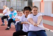 В Кокшетау прошел отборочный этап соревнований по перетягиванию каната