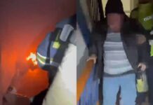 Эвакуация жильцов горящей многоэтажки попала на видео в Кокшетау